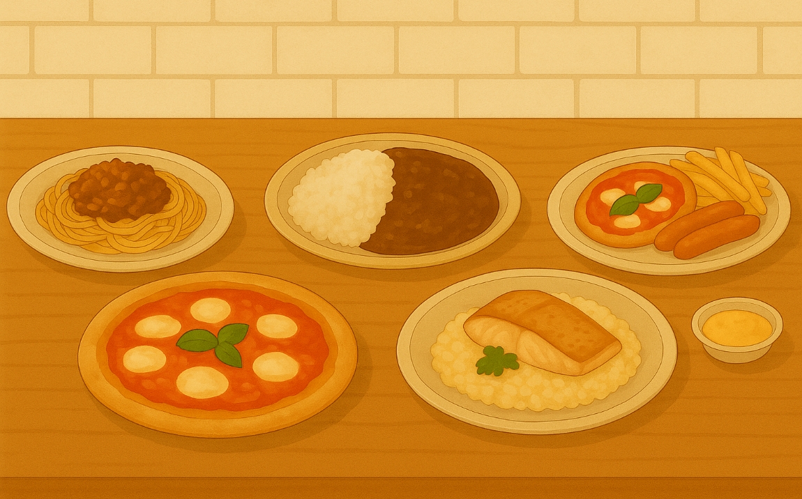 SANTAスペシャルディナーの料理が並ぶテーブル